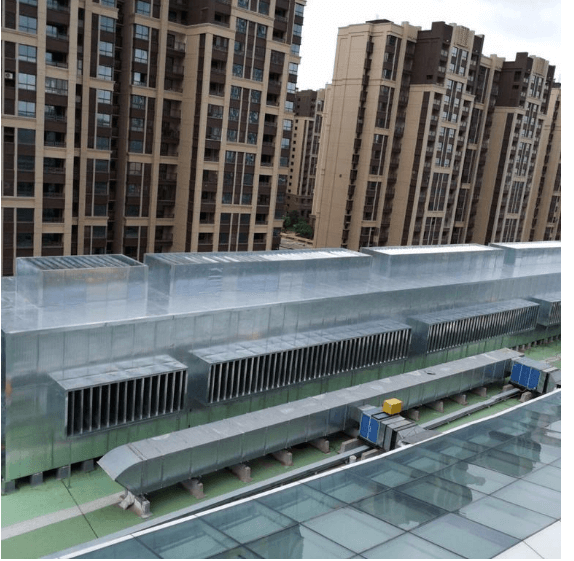 02 武漢天虹廣場樓頂冷卻塔降噪、冷卻塔噪音治理